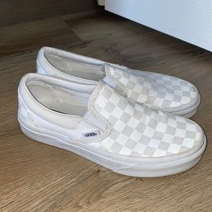 White Checkered Vans